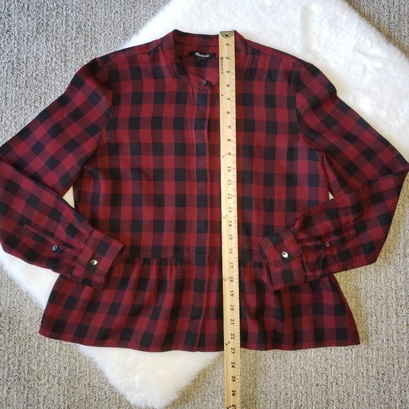 Madewell Lakeside Peplum Top in Buffalo Check - Picture 9 of 16